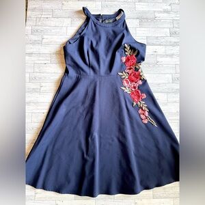 Stunning Blue Cocktail Dress from ModCloth with Floral Embellishment